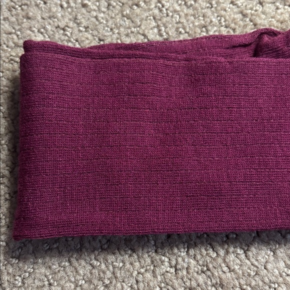 Burgundy Ribbed Over-the-Knee Socks - Picture 3 of 4